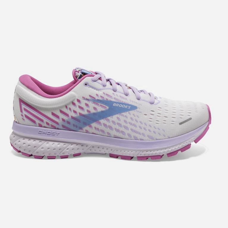 Brooks Ghost 13 Australia - Women's Road Running Shoes - White/Lilac/Pink (508632-TIY)